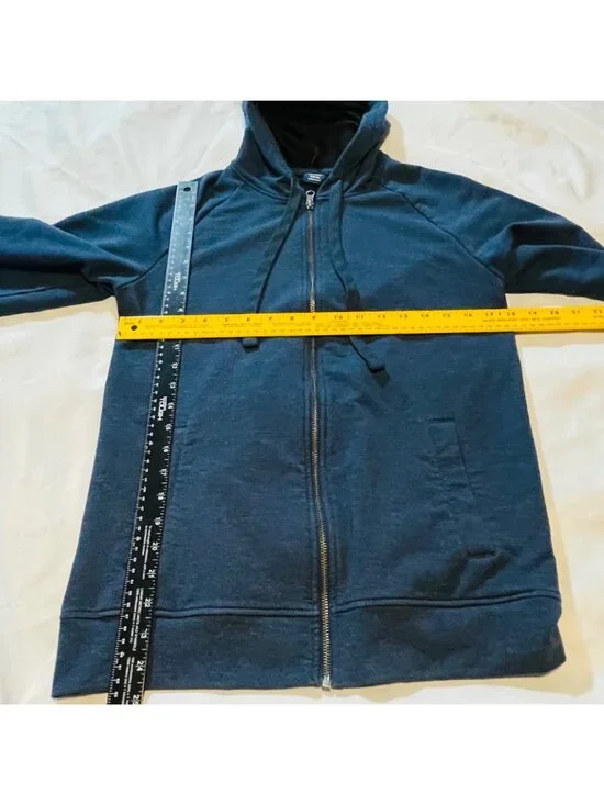 George Mens Hoodie Jacket S 34-36 Navy Blue Cotton Blend Zip-Up - Picture 5 of 7